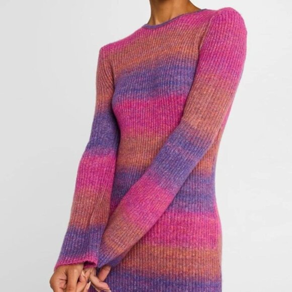 SIMON MILLER Axon Dress Distorted Stripe XS - Picture 4 of 4